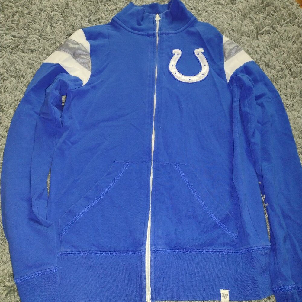 Indianapolis Colts 47 Brand Full Zip Long sleeve Collared Top